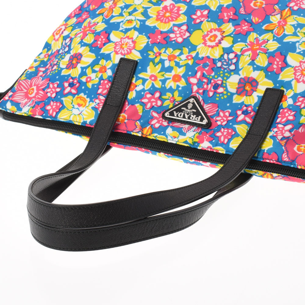 PRADA Floral Flower Multicolor Nylon Tote Bag - Picture 3 of 11